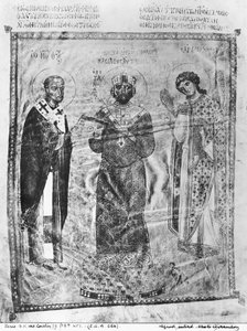 Empereur Nicéphore III Botaniates (règne 1078-81) entre Saint Jean Chrysostome (c.347-407) et l
